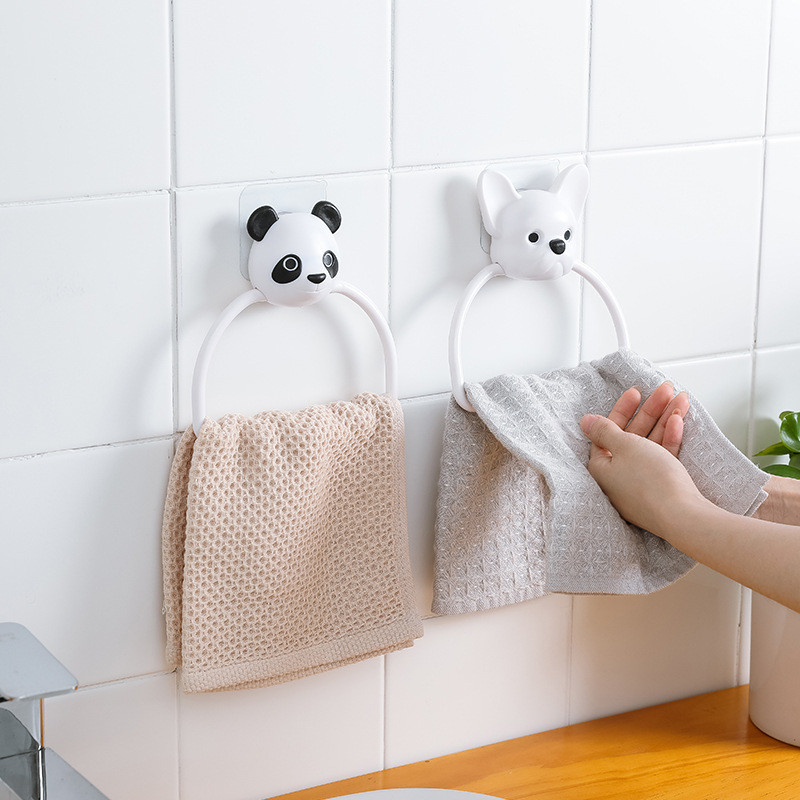 Ready Stock Bathroom Cute Cartoon Towel Rack With Free Cleaning Cloth ...