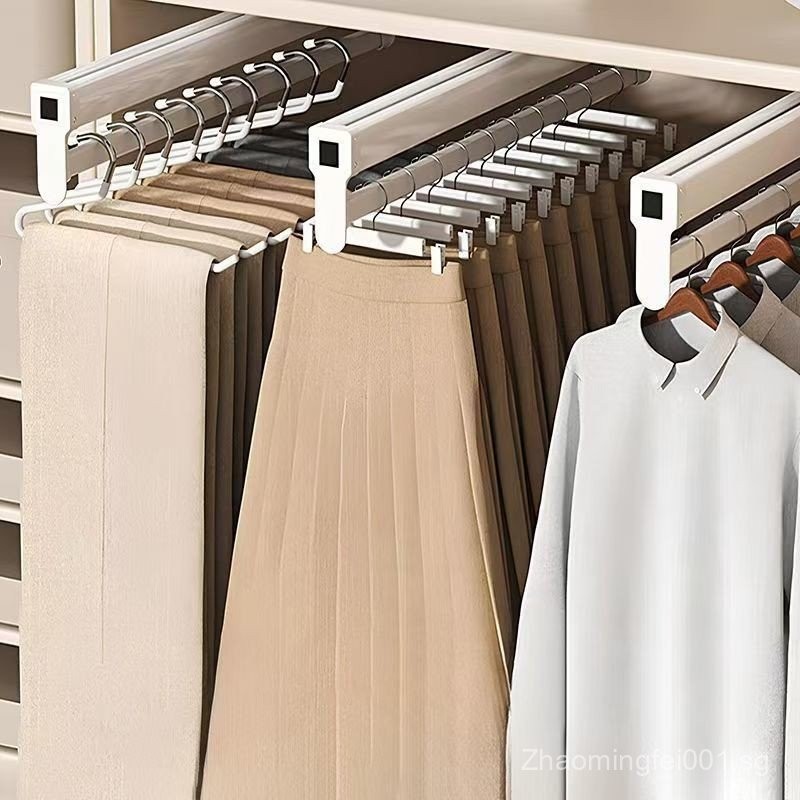 SG Pants Rack Telescopic Sliding Rail Top Mount Pants Pull-Out Hanger ...
