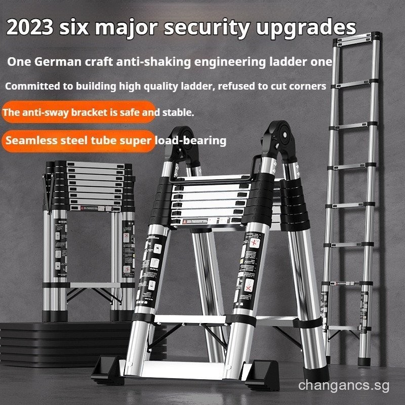 BIG SALE NEW Ladder Stainless Steel Telescopic Ladder Multi Functional ...