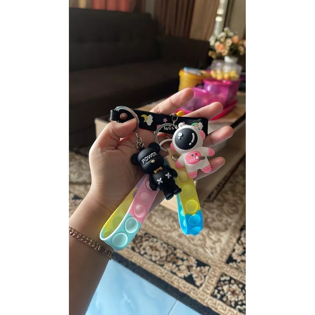 Popmaker Shop Gantungan Kunci Boneka Beruang Unik Lucu - Gambar 2
