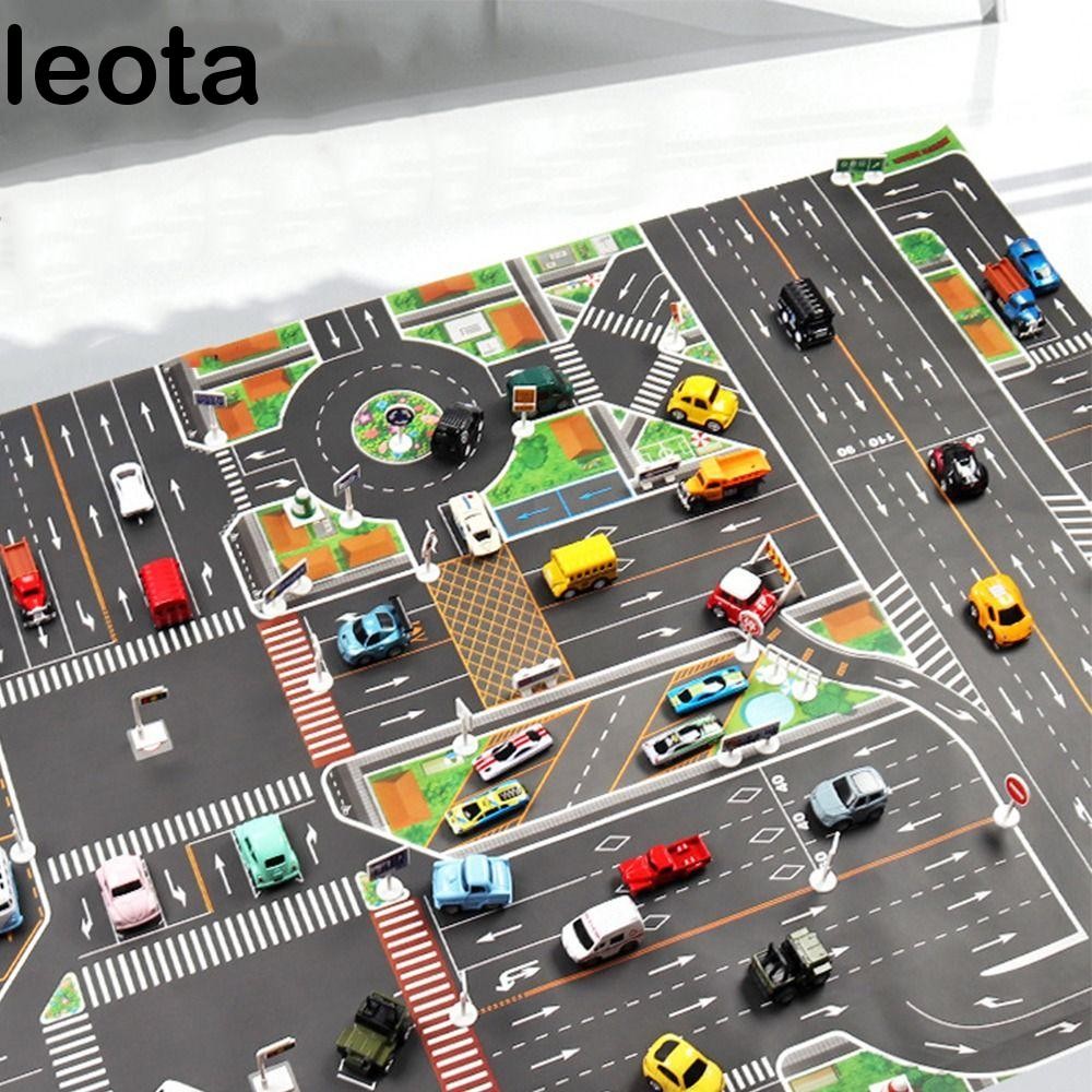 LEOTA City Parking Lot Roadmap Educational Toy Cartoon Traffic Car Map ...