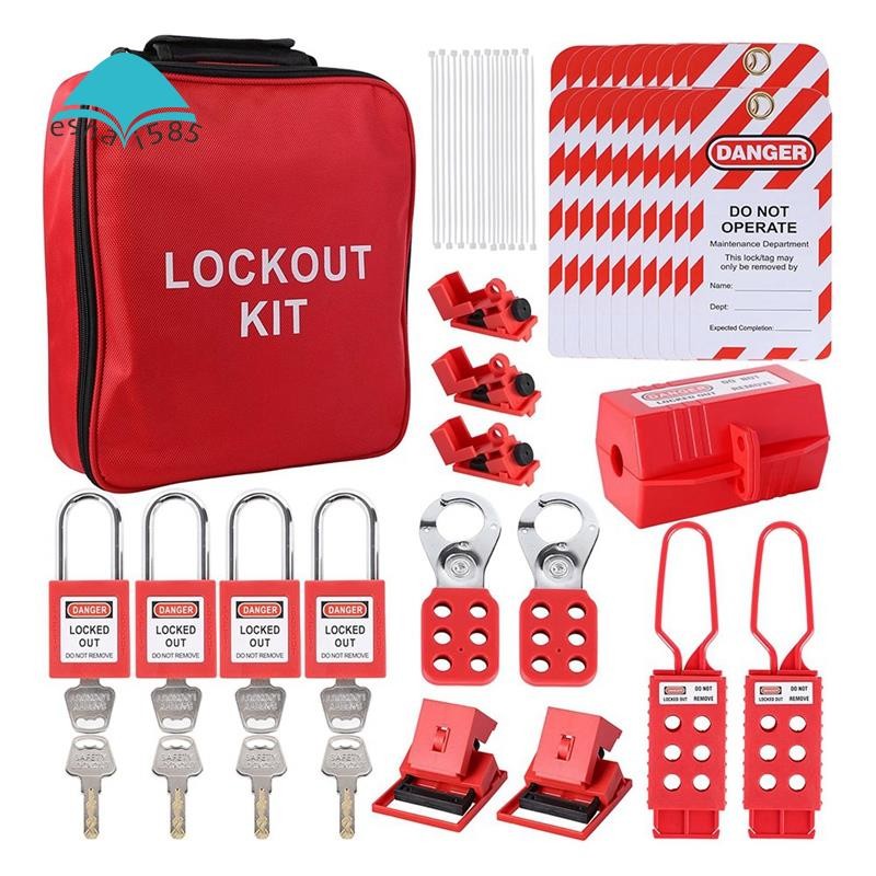Lockout Tagout Kit, Electrical -Kit with Circuit Breaker Lockout ...