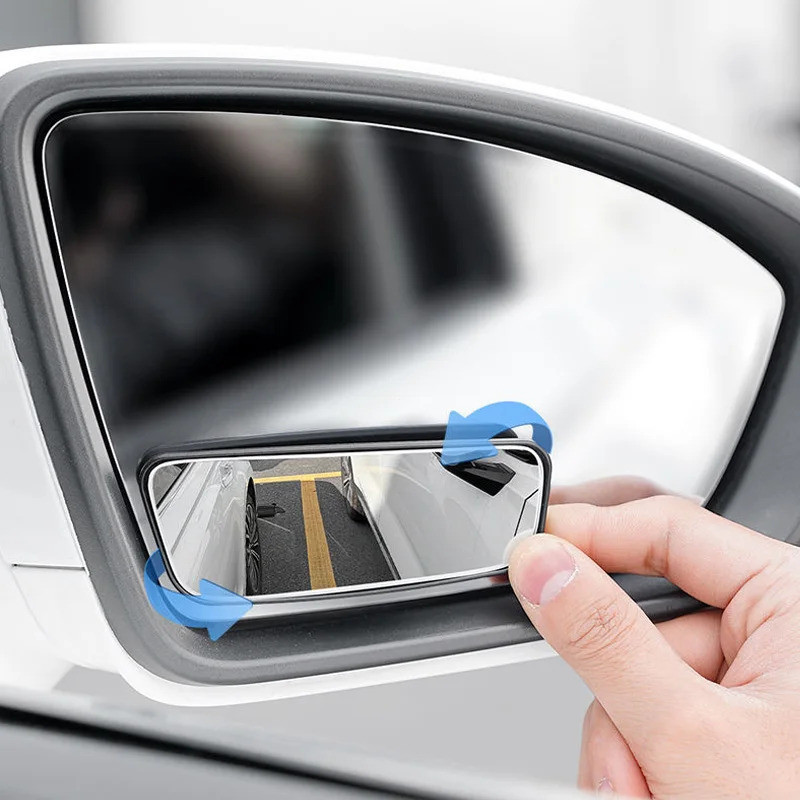 2Pcs 360 Degree Adjustable Blind Spot Mirror Car Auxiliary Rearview ...