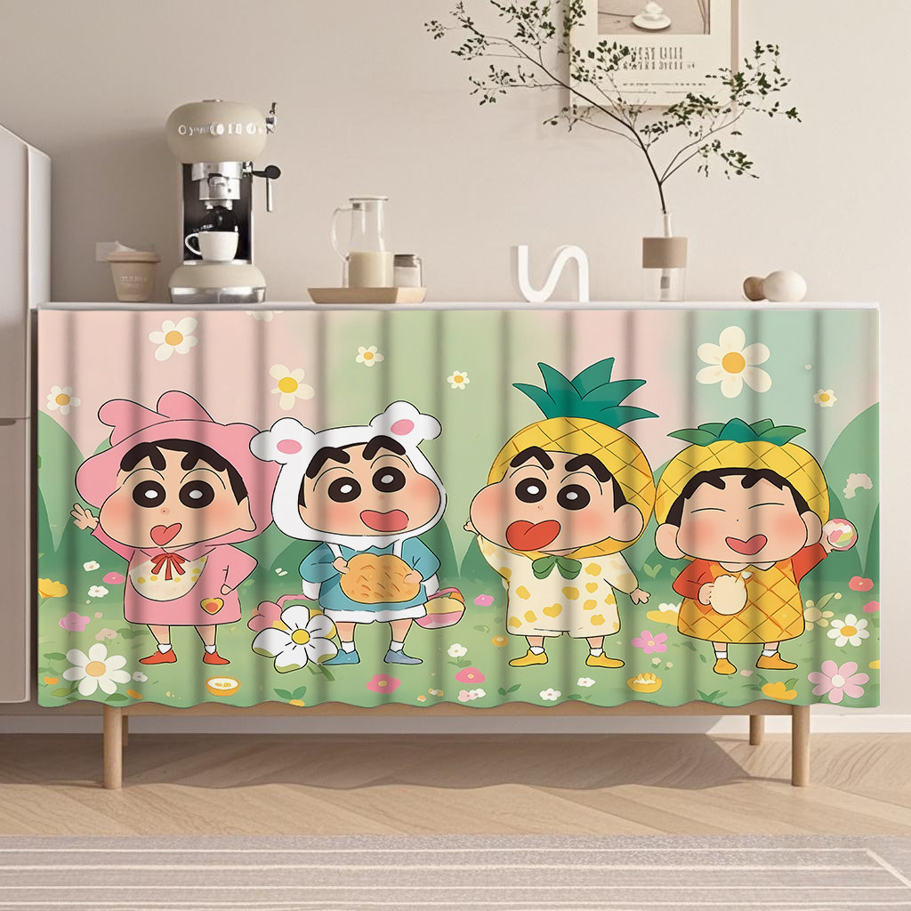 Crayon Shin-chan Pattern Cabinet Curtain - Adjustable Sizes, Pocket Rod ...