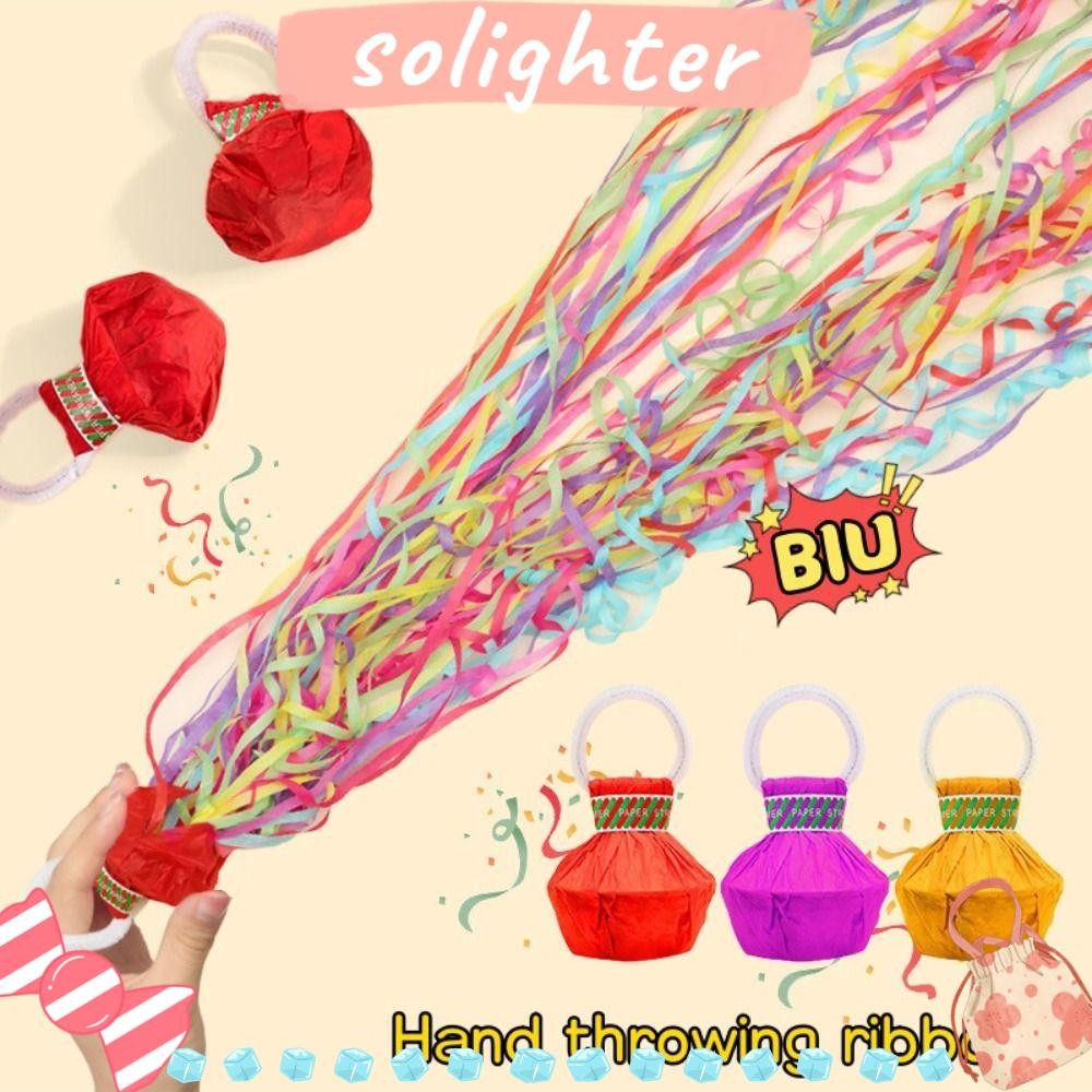 SOLIGHTER Hand Throw Ribbon, Stage Magic Props Popper Accessories Hand ...