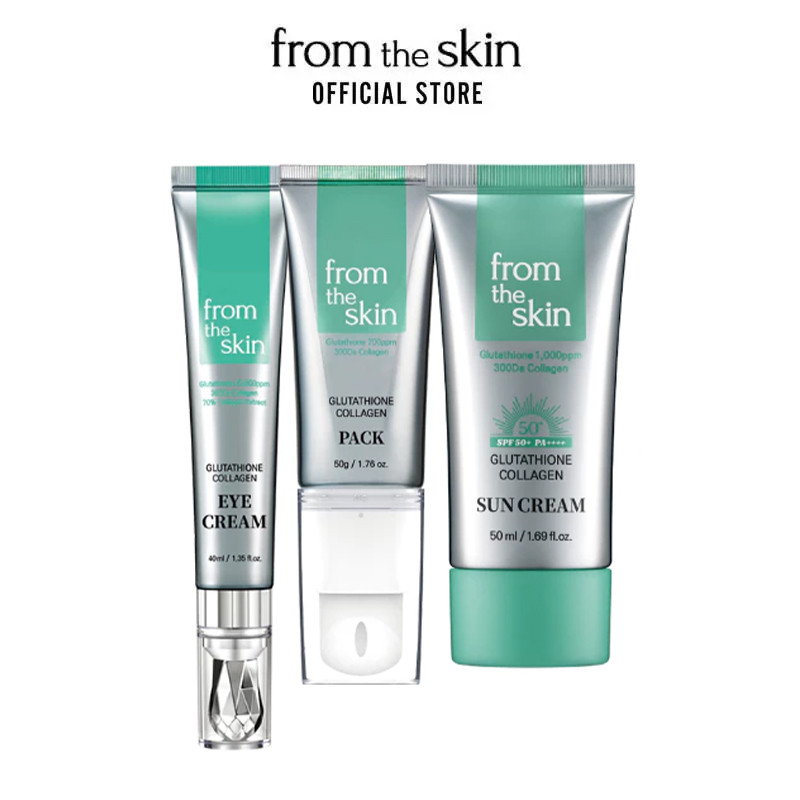 from the skin glutathione collagen pack OFFICIAL STORE]from the skin GLUTATHIONE COLLAGEN | Eye Cream+Peel Off Pack+Sunscreen