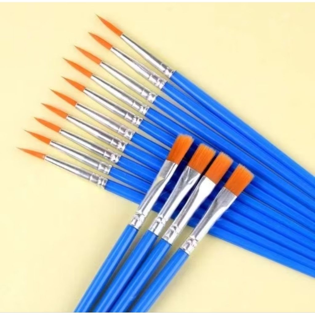 1PCS Kuas Lukis Cat Air Minyak Paint Brush Ujung Lancip Datar Kuas Mini Melukis Art Pointed Flat A014 - Gambar 2