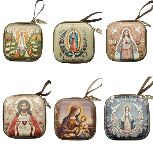 1 Pcs Virgin Mary Jesus Prayer Rosary Pouch Coin Purse Rosary Holder ...
