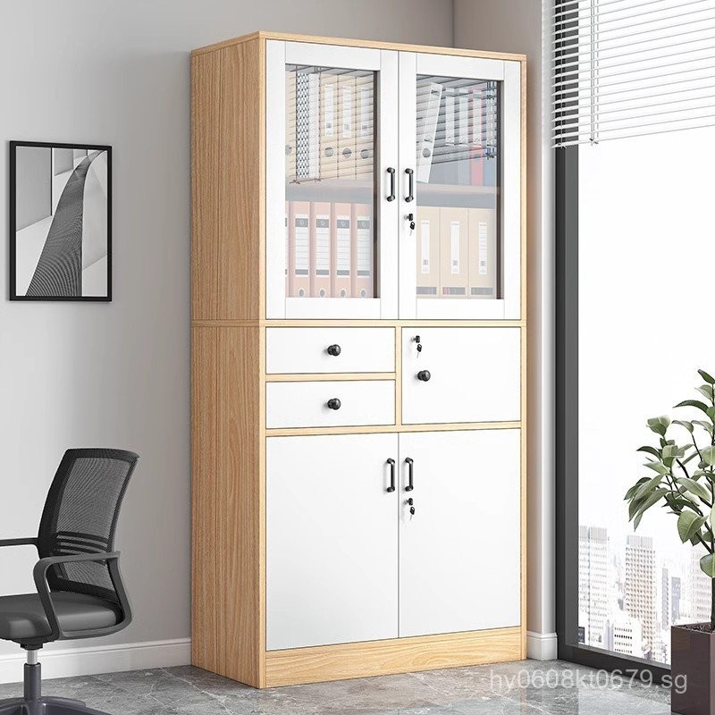 Storage Cabinet Bookshelf Office Floor Integrated Wall-Mounted Storage ...