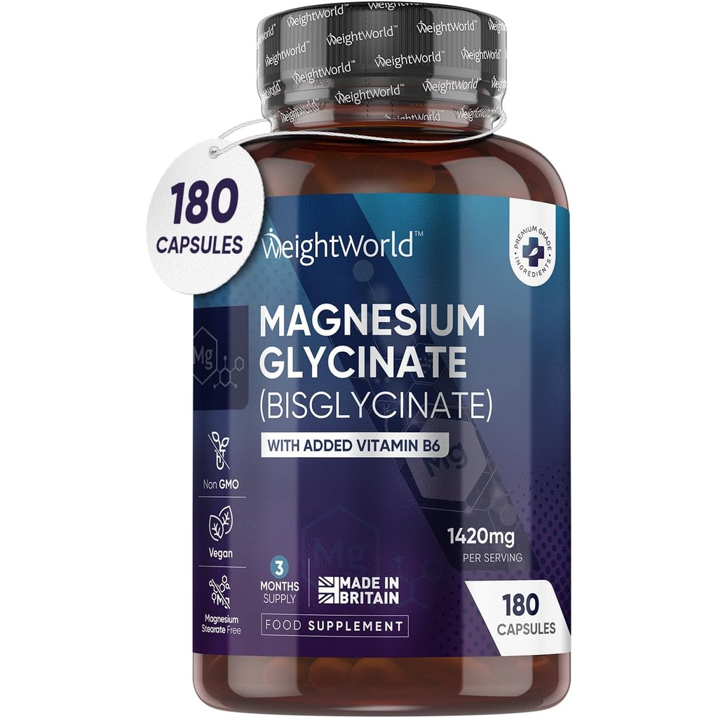 Magnesium Glycinate Supplement, Extra Strength 500mg, High Absorption