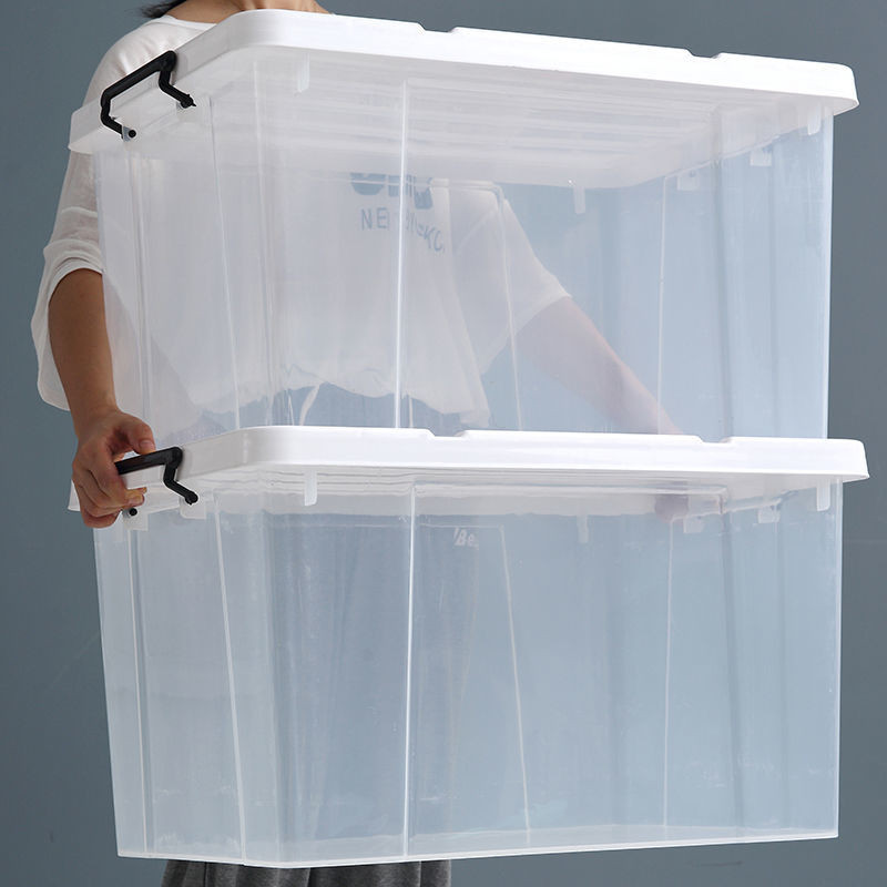 Transparent Plastic Storage Box Extra Large Household Clothes Quilt Toy ...