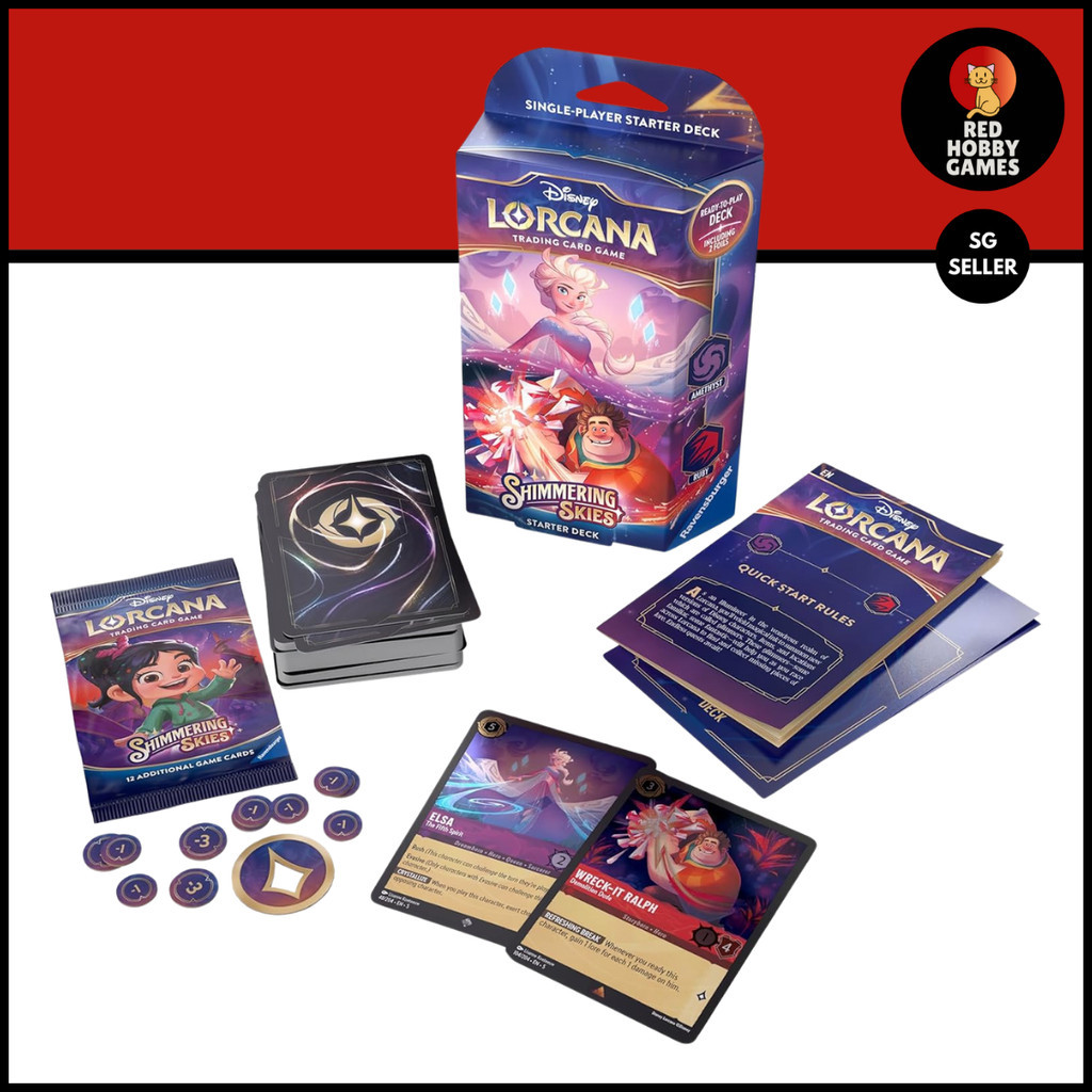SHIMMERING SKIES STARTER DECK | AMETHYST & RUBY | DISNEY LORCANA SET 5 |  ENGLISH EDITION | Shopee Singapore