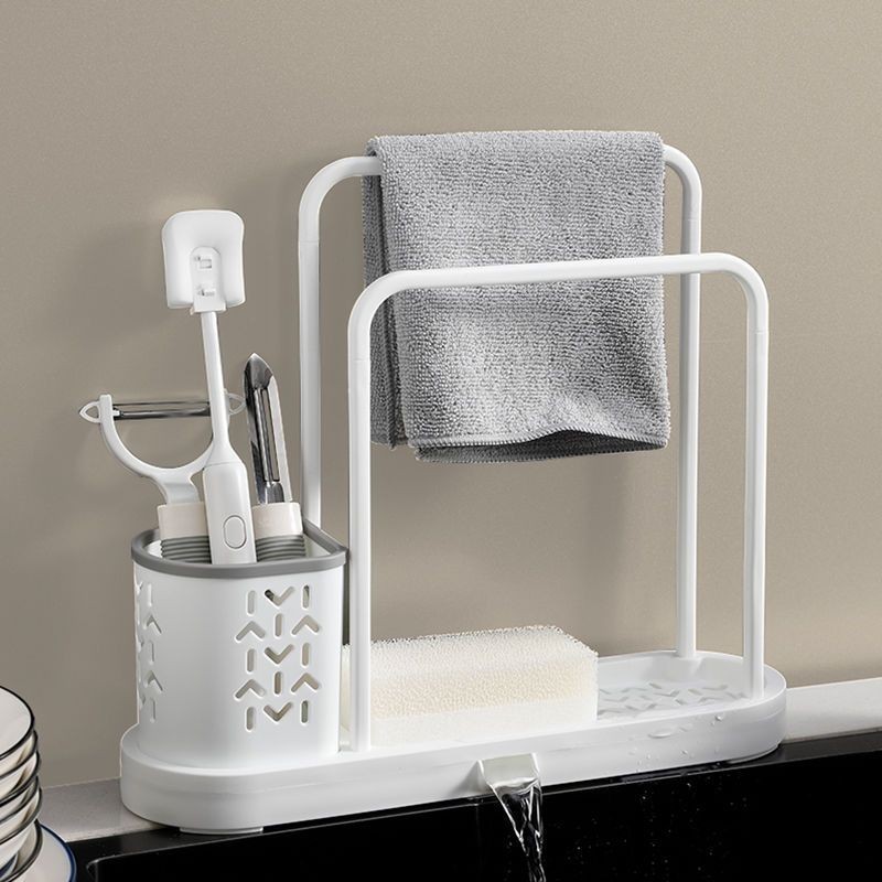 Kitchen Rag Stand Dishcloth Hanger, 2-TierTowel Storage Stand, Kitchen ...