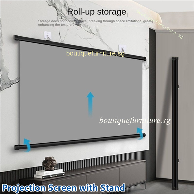16:9 72/84/100 Inches Projection Screen with Stand HD Ultra-Clear ...