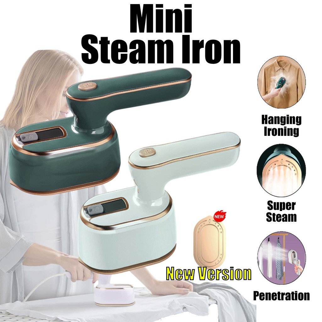 Steam Iron Mini Handheld Noble Green/White Mini Handheld Portable ...