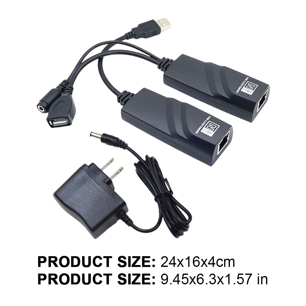 USB 2.0 Network Cable Extender To RJ45 with Power Adapter Connections ...