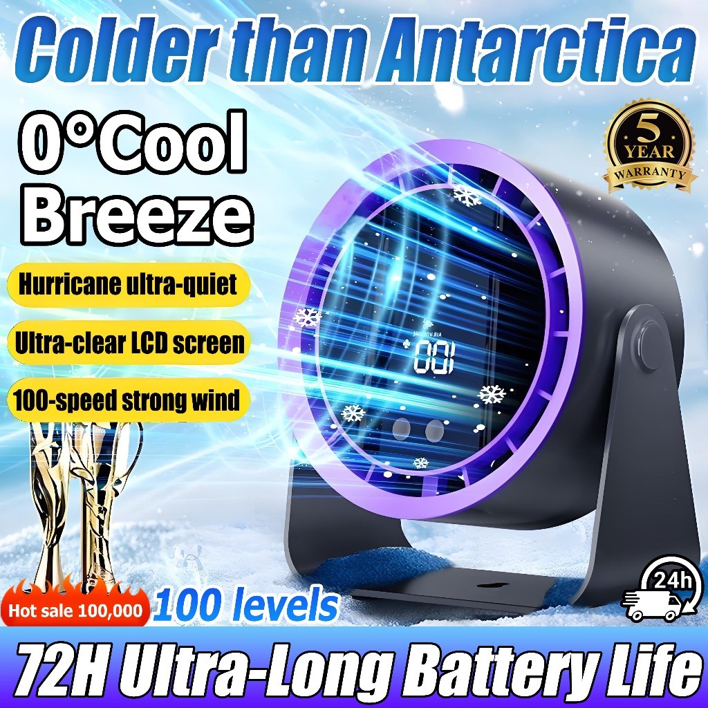 2025 New Upgrade Rechargeable Table Fan 50000mAh 100-Speed Adjustable ...