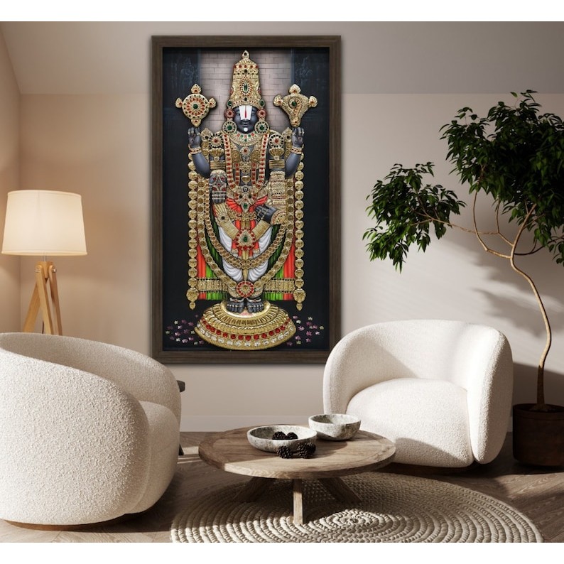 Tirupati Balaji Wall Art Venkateswara Maha Vishnu Decor Spiritual Home ...