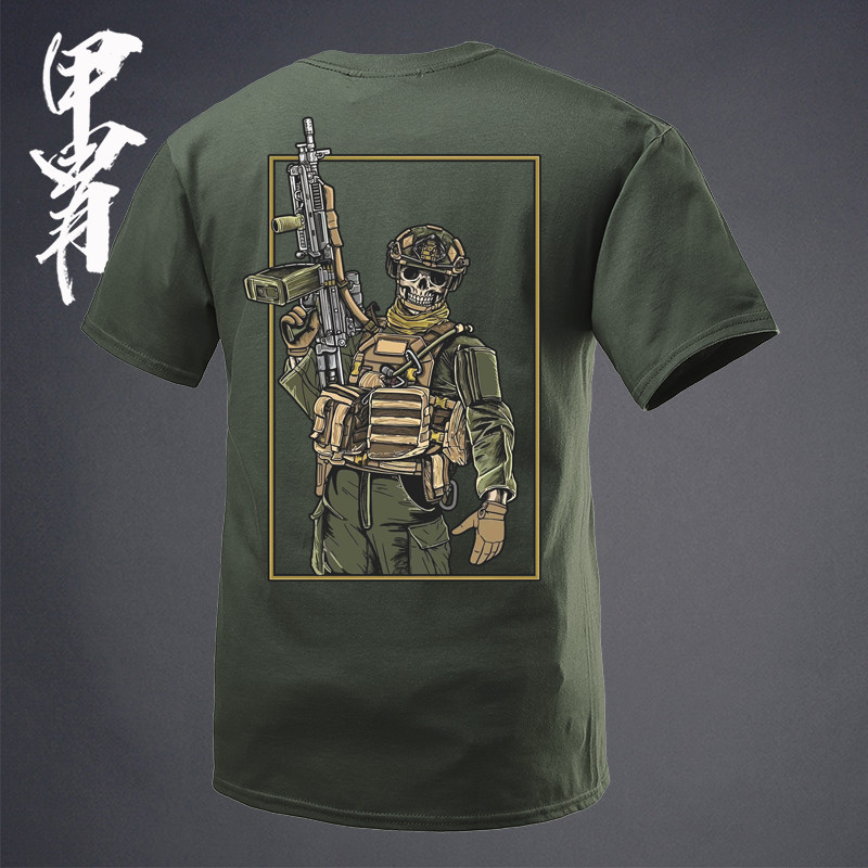 Tough Guy Club Military Wind Heavy Machine Gunner Printed T-Shirt New ...