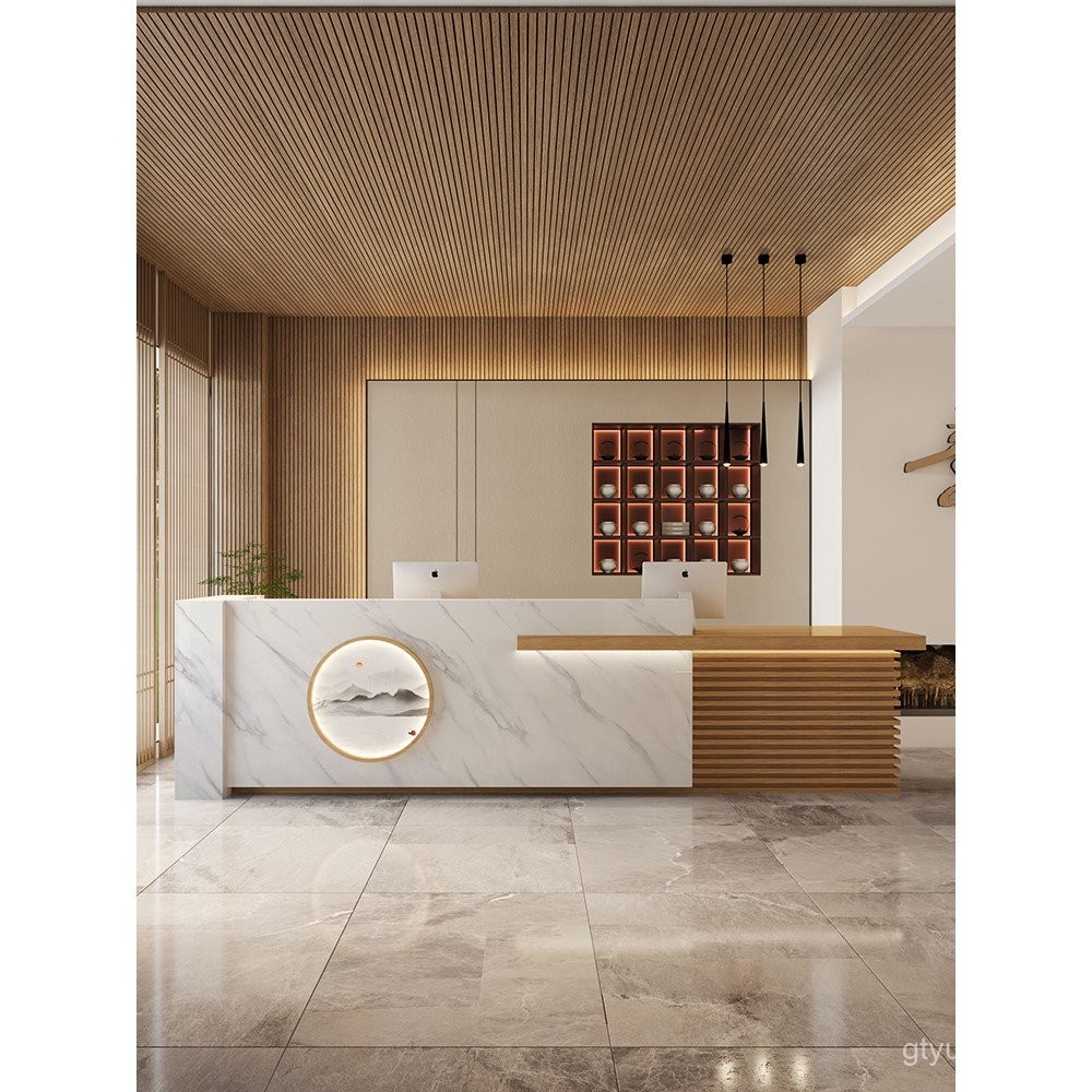 New Chinese Style Cashier Counter Bar Table Company Reception Desk ...