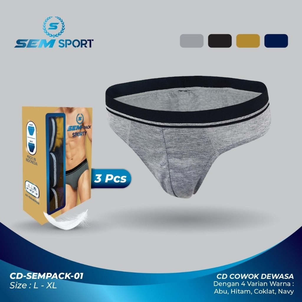 SEM Pack Briefs by AGREE Men's CD (1 BOX CONTAINS 3) Triangle Men's ...