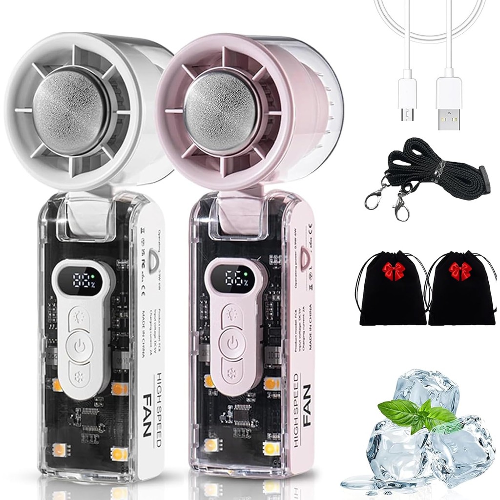 Icerush Turbo – Handheld Fan with Instant Cooling Plate & LED Light ...