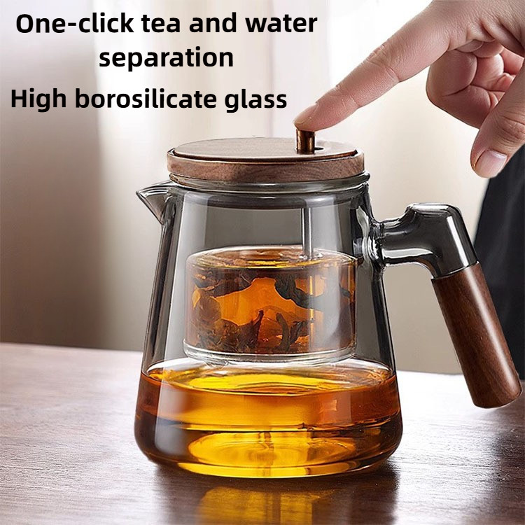 Heat-Resistant Borosilicate Tea Pot with Water Separation Filter Home ...