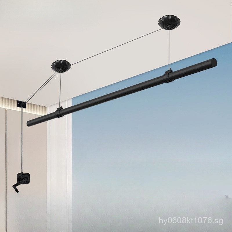 Hand Crank Household Clothes Drying Rod Clothes Rack Single Rod ...