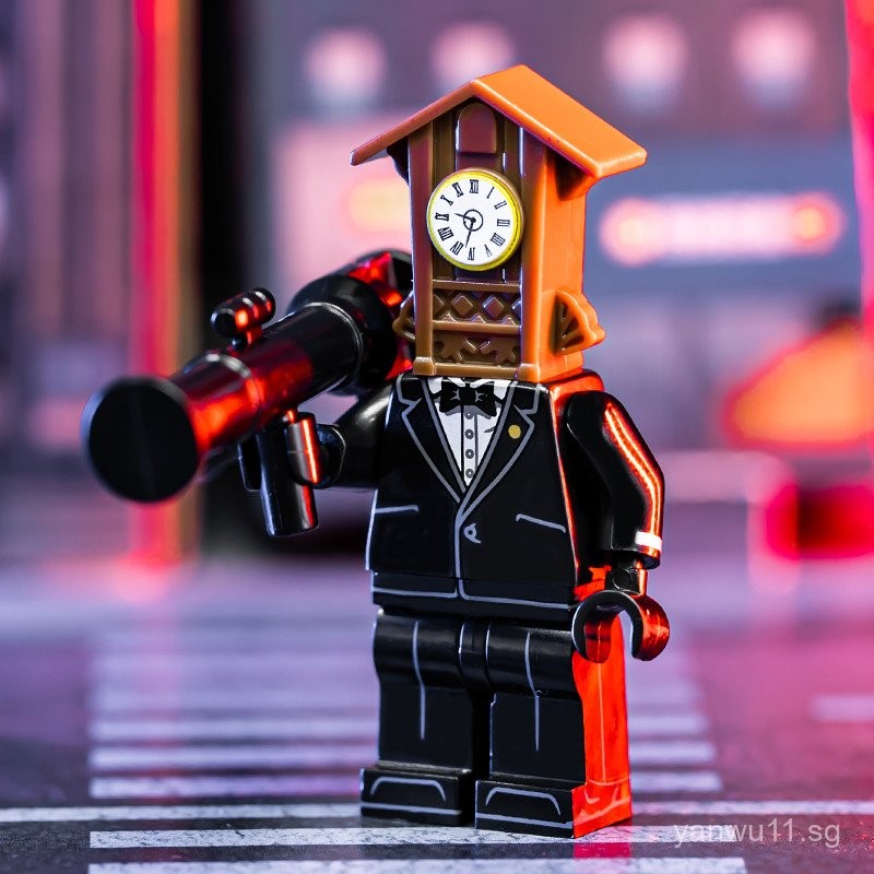 New Building Block Clock Man Electric Drill Man Clock Man Boss Assembly ...