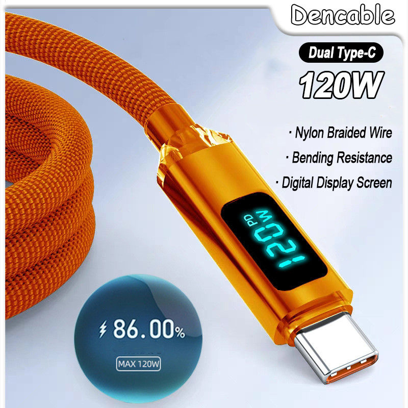 120W Intelligent Digital Display Super Fast Charging Cable Bending ...
