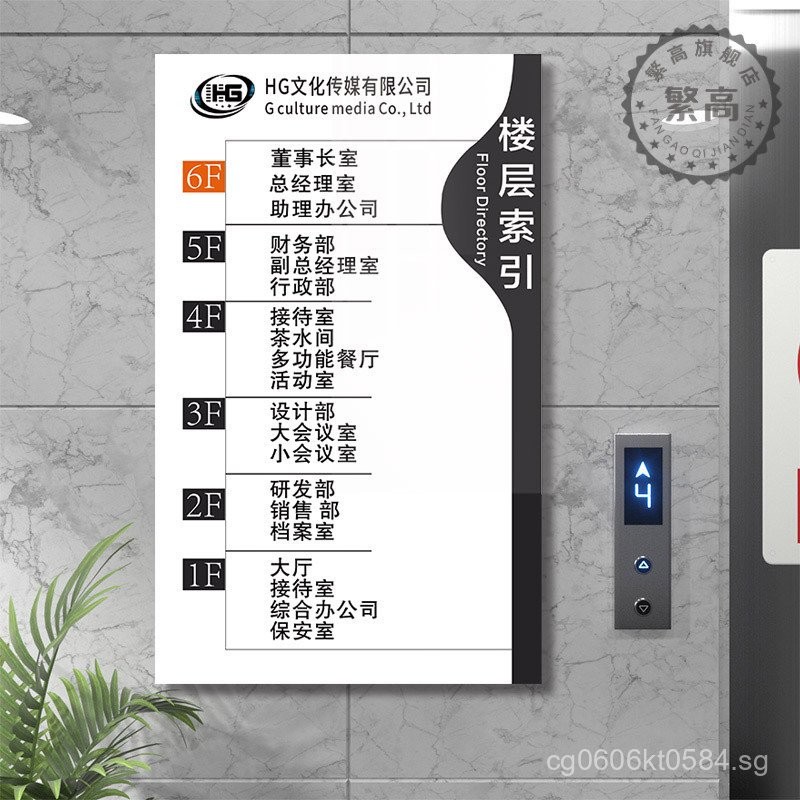 Hall Floor Mall Office Building Index Elevator Sign Hotel Direction Map ...