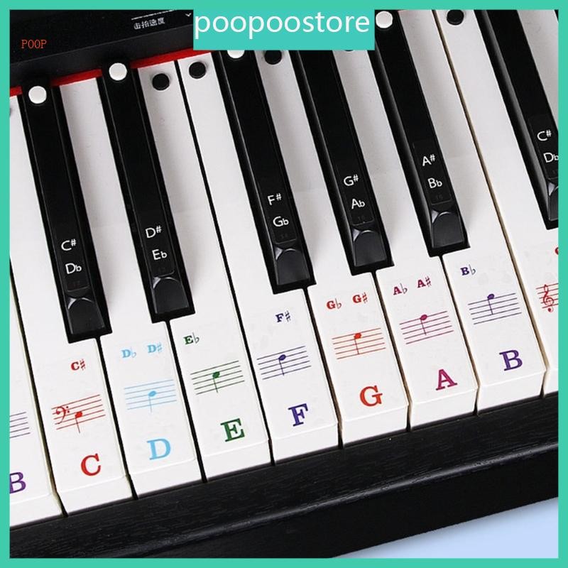 POOP Piano Key Stickers Keyboard Markers Keyboard Labels for Electronic ...