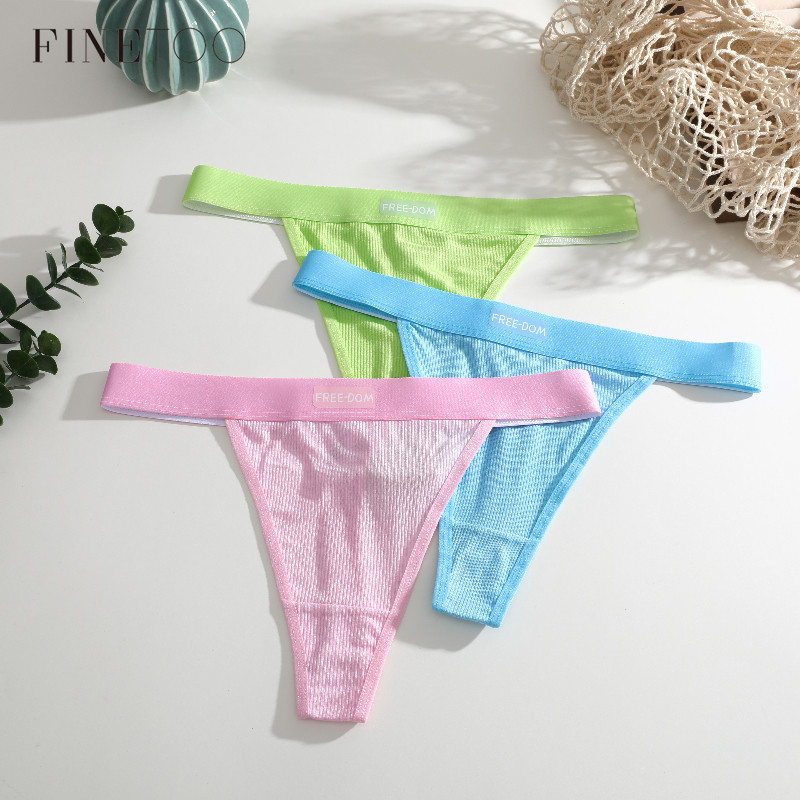 FINETOO Cotton Bikini Panties for Summer Candy Colored High Quality ...