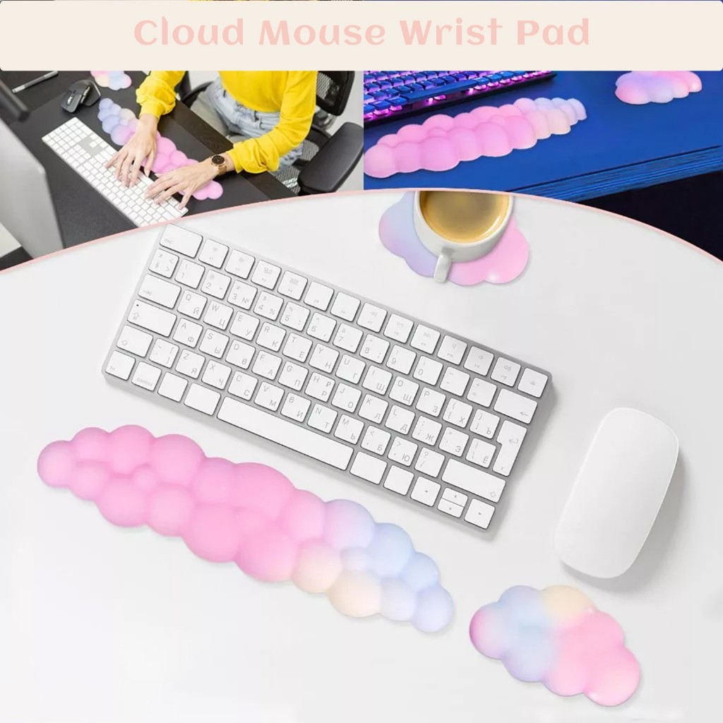 Keyboard Rest Pad Cloud Mouse Wrist Pad High Density Memory Foam Wrist ...