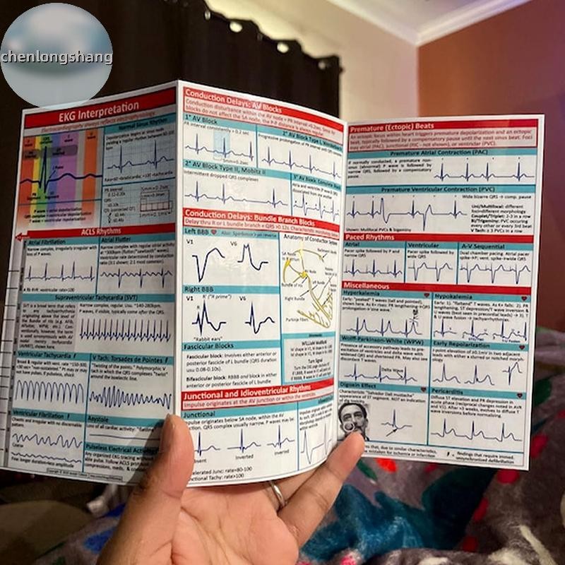 chenlongshang EKG Pocket Guide, EKG Rhythm Interpretation, Double ...