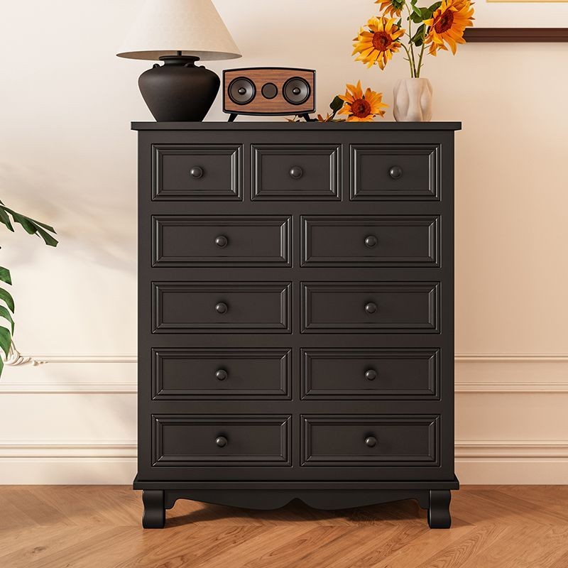 Black bucket cabinet, American bedroom, solid wood, simple modern ...