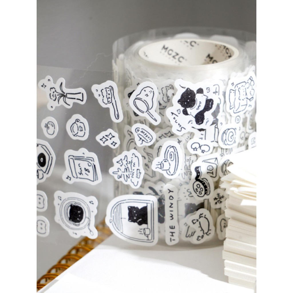 Kitten Broken Mind Row Waste Die Cut Graffiti Tape ins Cartoon Cute Cat ...