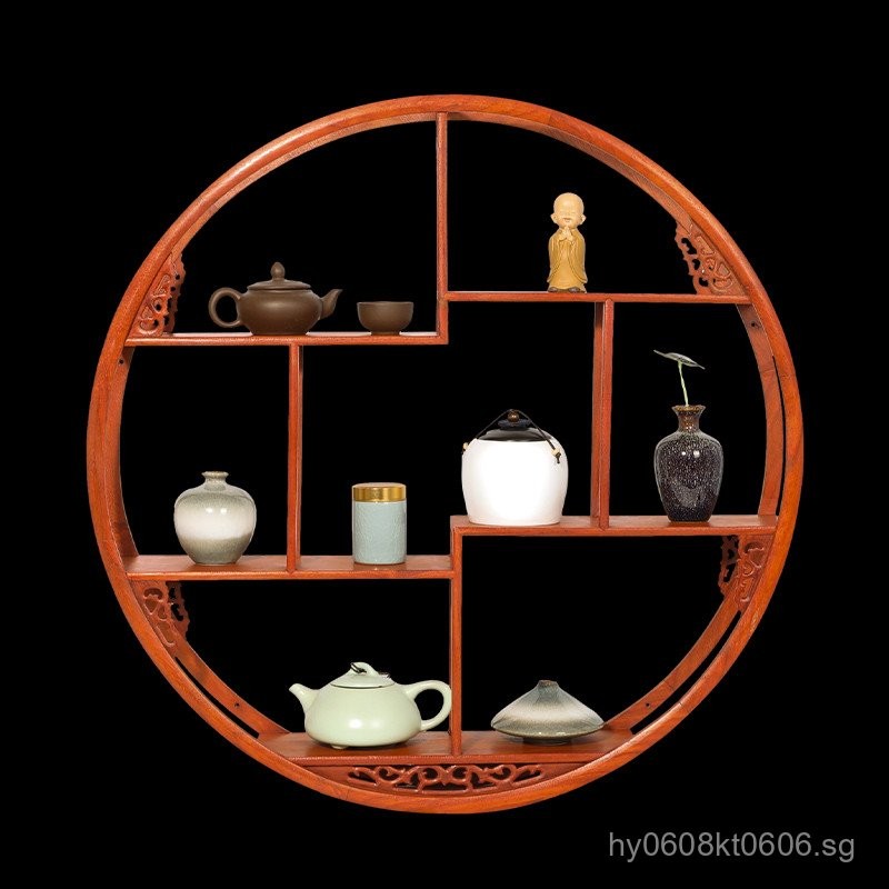 Modern Minimalist Wall-Mounted Display Rack Tea Pot Curio Shelf Chinese ...