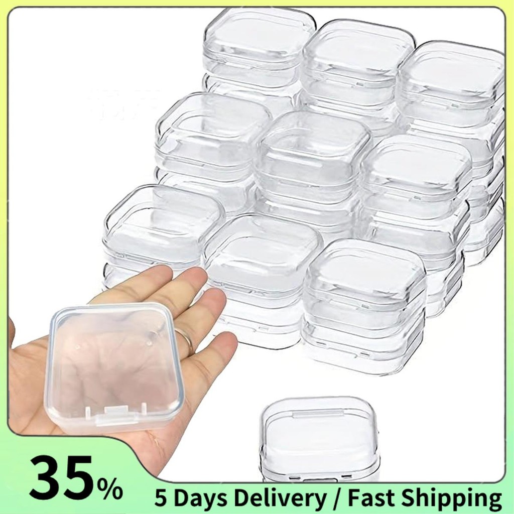 30 Packs Clear Small Plastic Containers Transparent Storage Box with ...