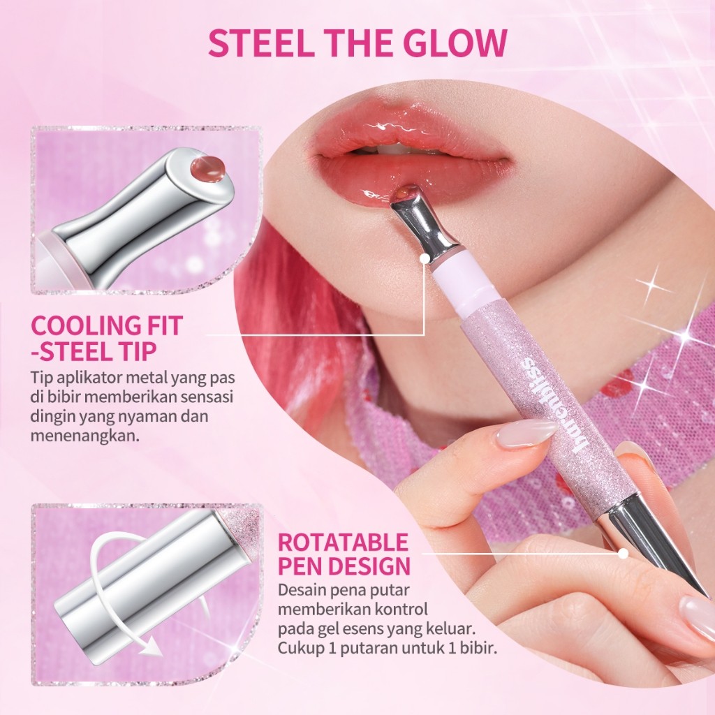 BNB Barenbliss Star Glazing Steel Lipcerin 72H 5X Ceramide 2X Peptides UV SPF 25 PA+++ Merah Jingga - Gambar 4