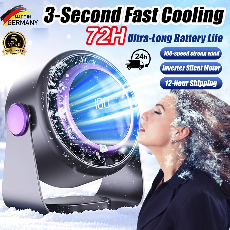 2025 New Upgrade Rechargeable Table Fan 50000mAh 100-Speed Adjustable ...
