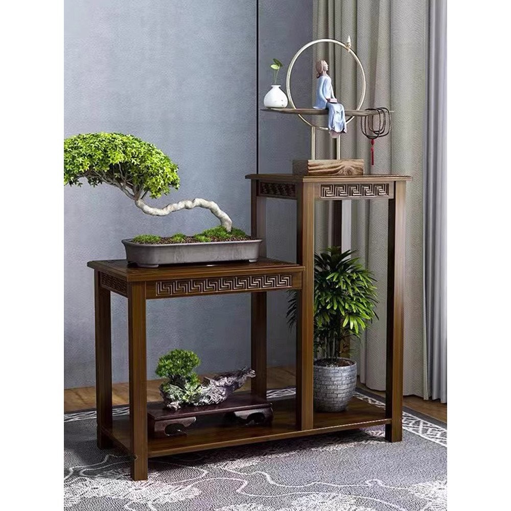 Solid Wood Curio Cabinet New Chinese Style Multi-Treasure Cabinet Tea ...