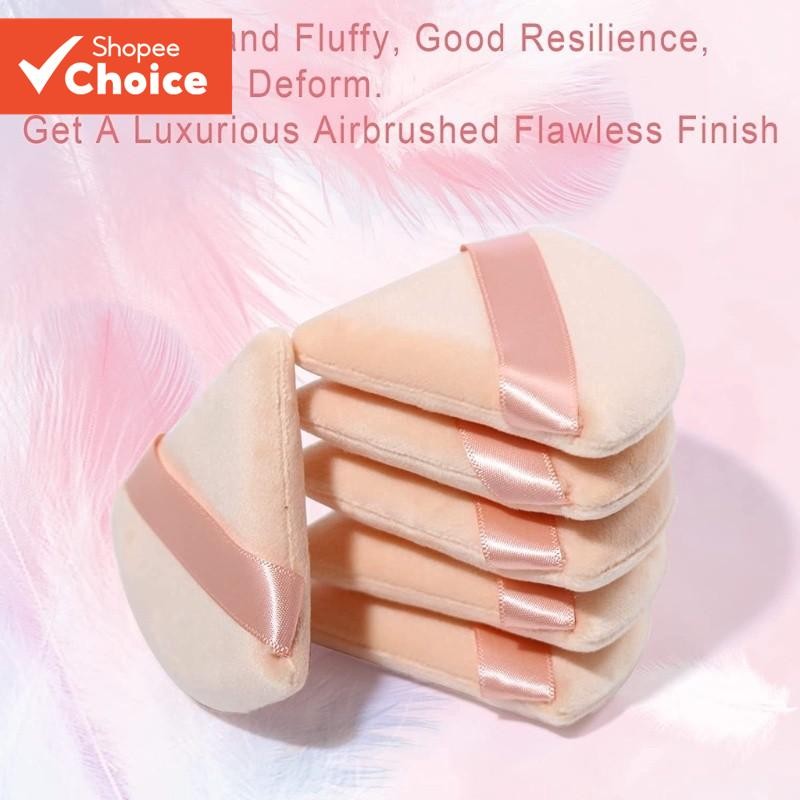 3PCS Triangle Powder Puffs Face Cosmetic Powder Puff Soft Velour Makeup ...