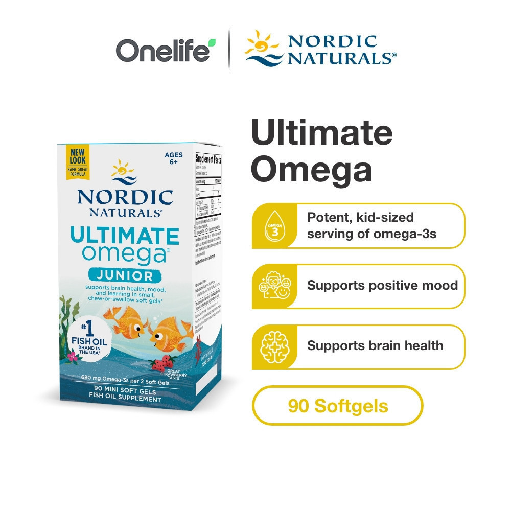 Nordic Naturals Ultimate Omega Junior 680mg Omega 3 (EPA and DHA) 90 ...