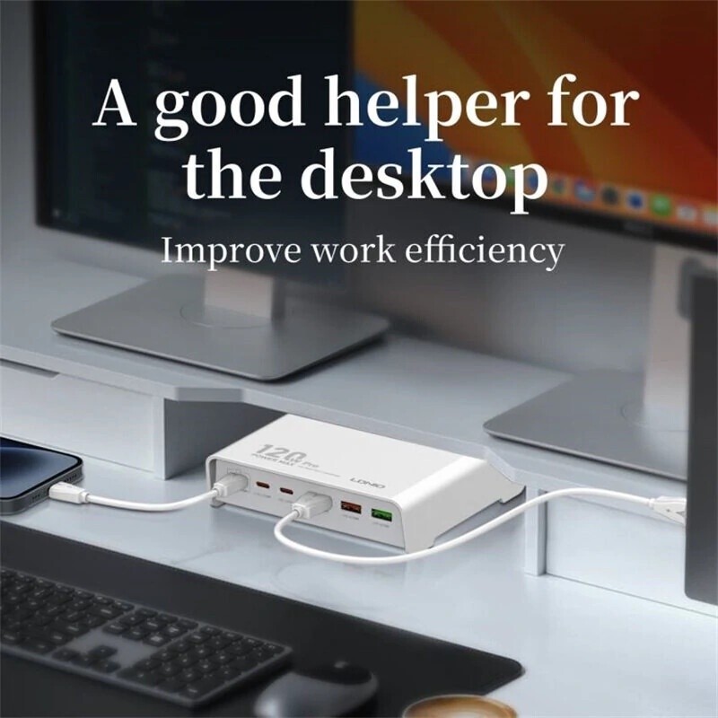 LDNIO Q605 PD 120W SUPER FAST DESKTOP CHARGER DESKTOP CHARGING 3 x USB ...