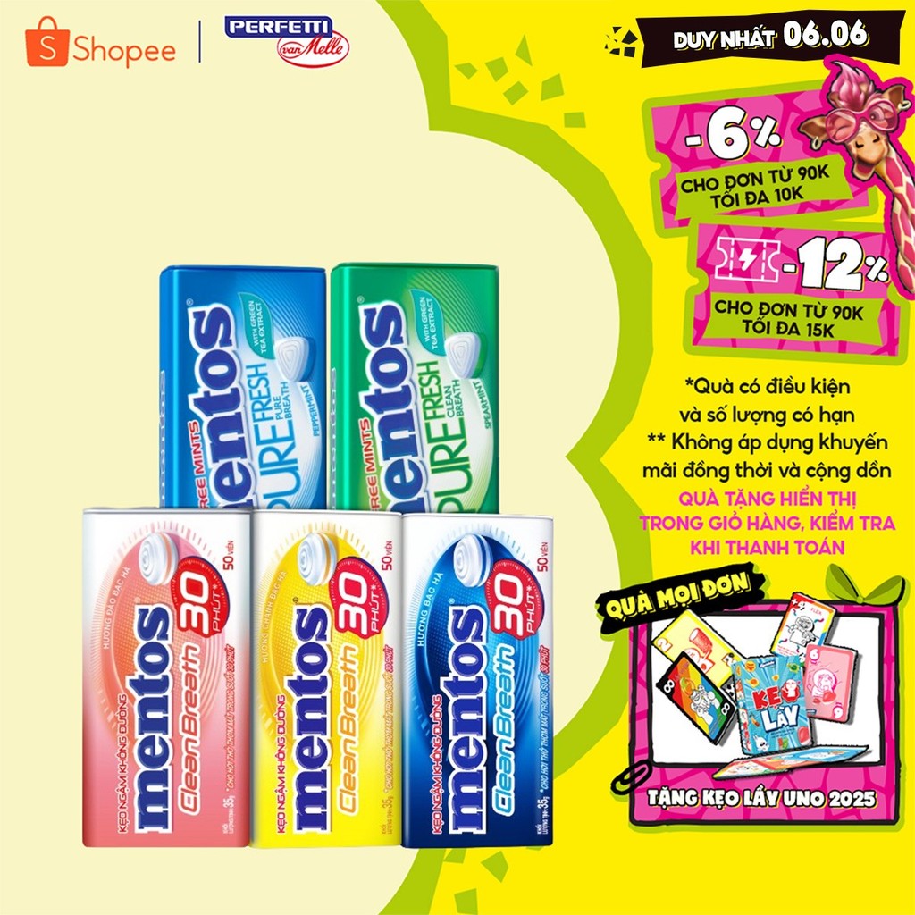 COMBO of 2 tin boxes of Mentos Clean Breath Sugar-Free Lozenges (many ...