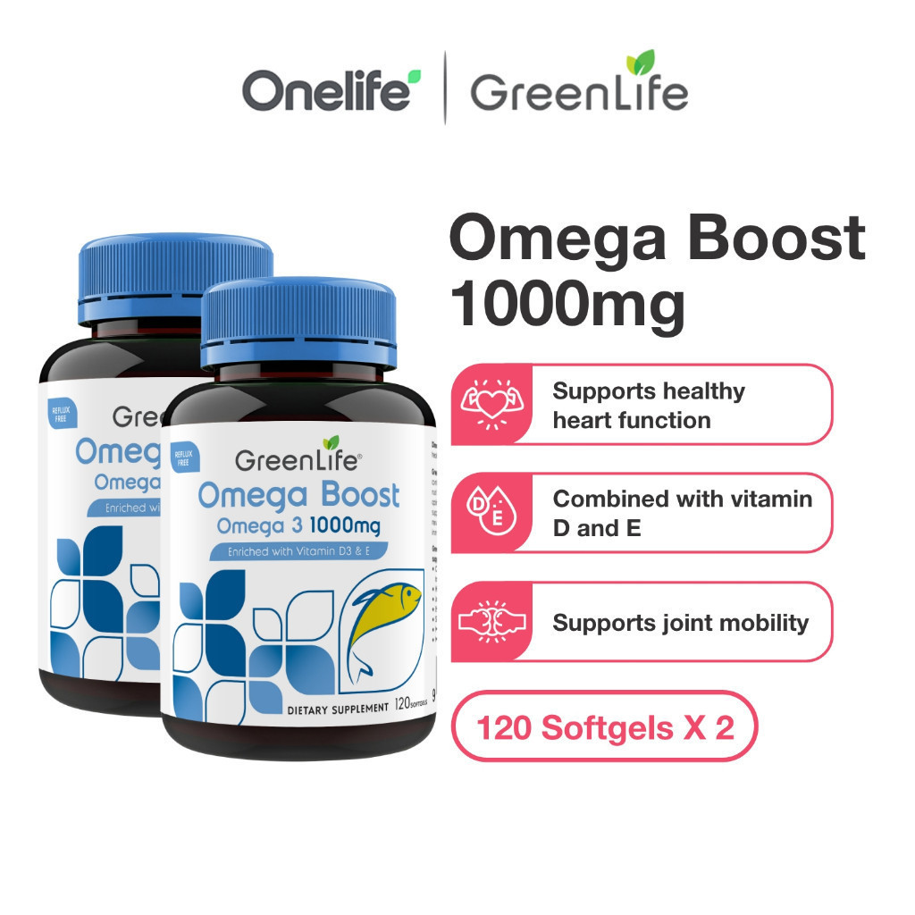 GreenLife Omega Boost | Omega 3 1000mg 120 softgels | Shopee Singapore