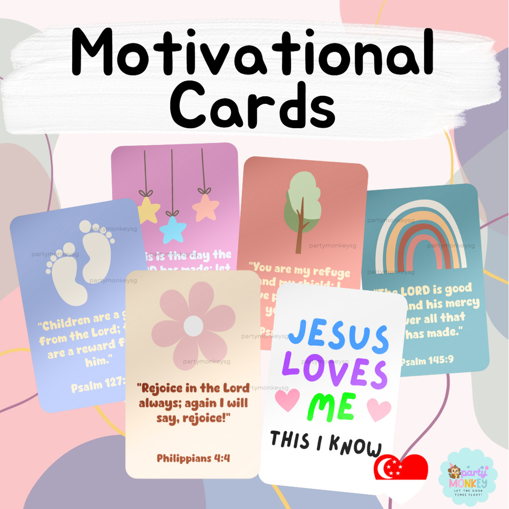 PartyMonkey Christian Card for Children Round Edge Motivational Bible ...