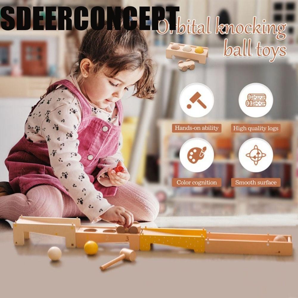 SDEERCONCEPT Track Knocking Ball Toy, Interactive Toys Montessori ...