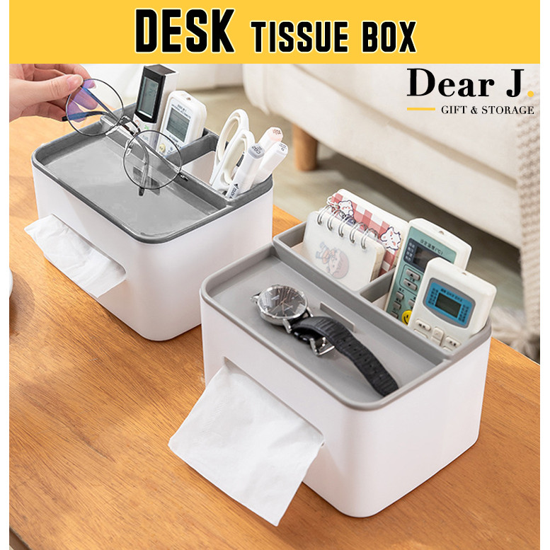 Desk Tissue Box with Remote Control Holder (Dear J) | Shopee Singapore
